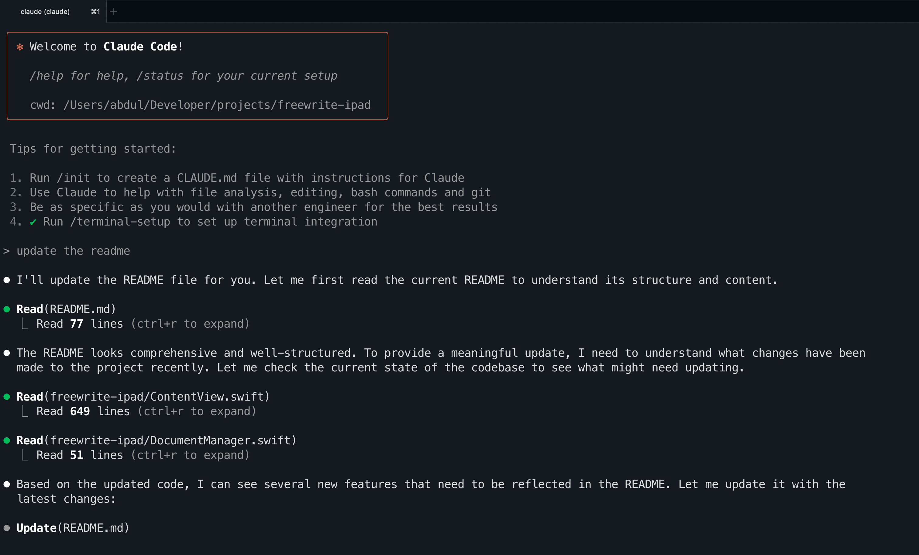Claude Code terminal interface showing welcome message