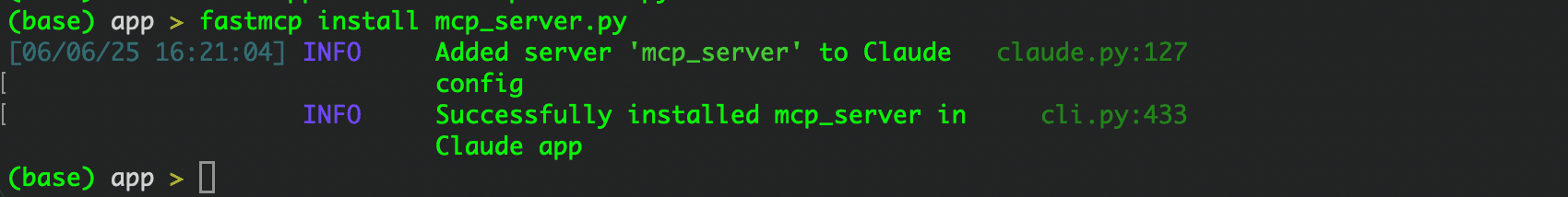 FastMCP Installing MCP server