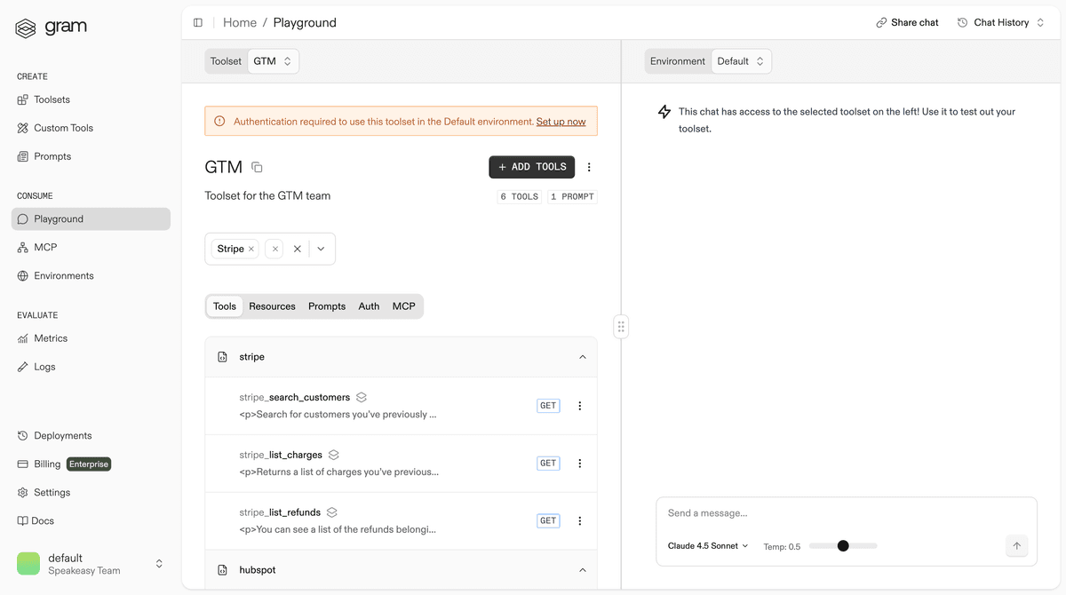 AI playground showing interactive testing and iteration